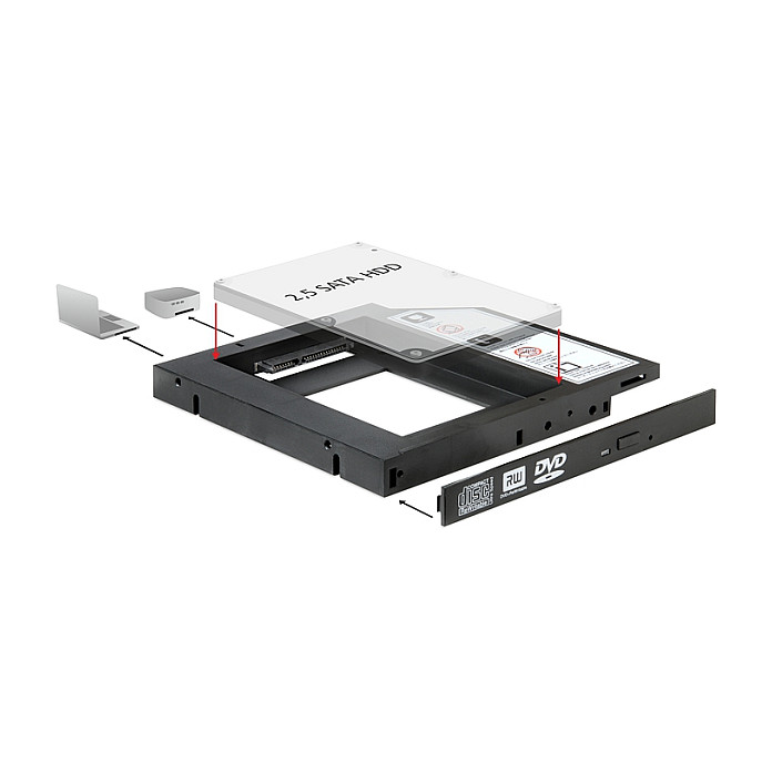 Delock Slim SATA 5.25-2,5" Einbaur