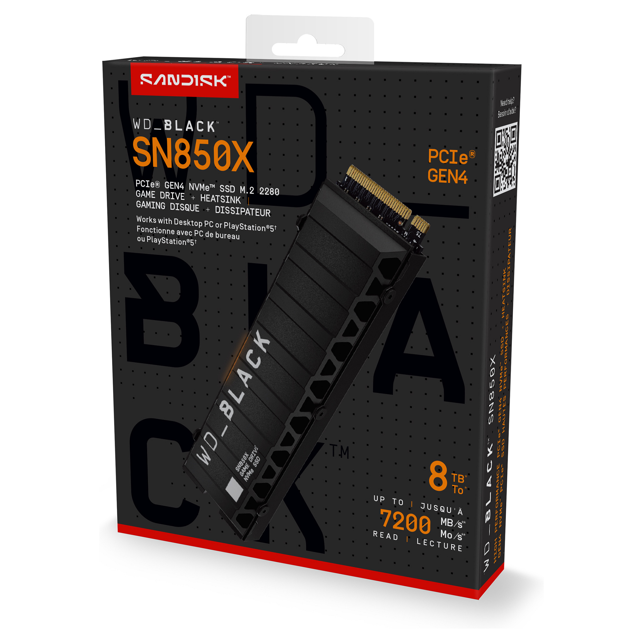 8TB WD Black SSD SN850X Heatsink POWERED BY SANDISK