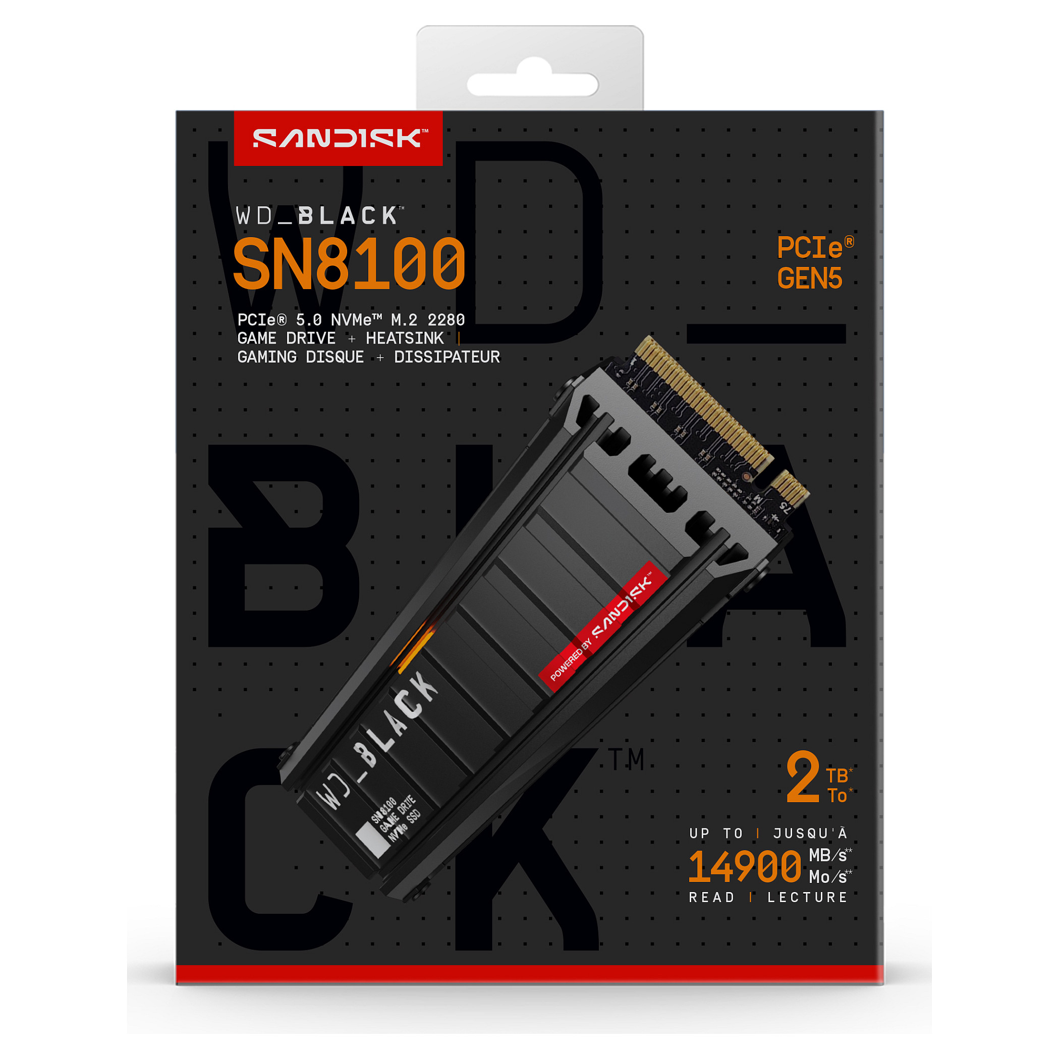 M.2 2TB WD Black SN8100 NVMe 2280 W/Heatsink POWERED BY SANDISK