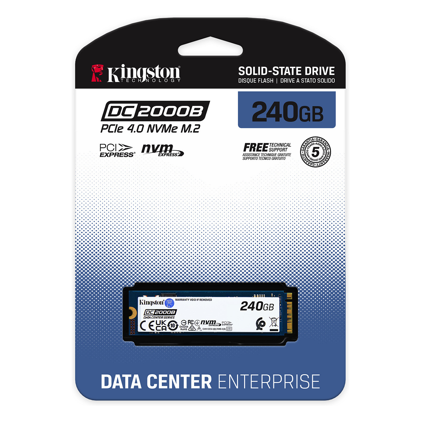M.2 240GB Kingston DC2000B (PCIe 4.0 x4, NVMe, M.2 2280, ohne Heatsink)