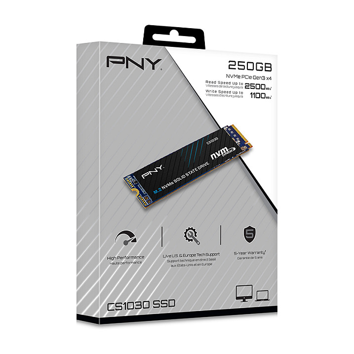 M.2 250GB PNY CS1030 M280CS1030-250-RB 0,329 DWPD 2280 PCIe 3.0 x4 (NVMe) SSD