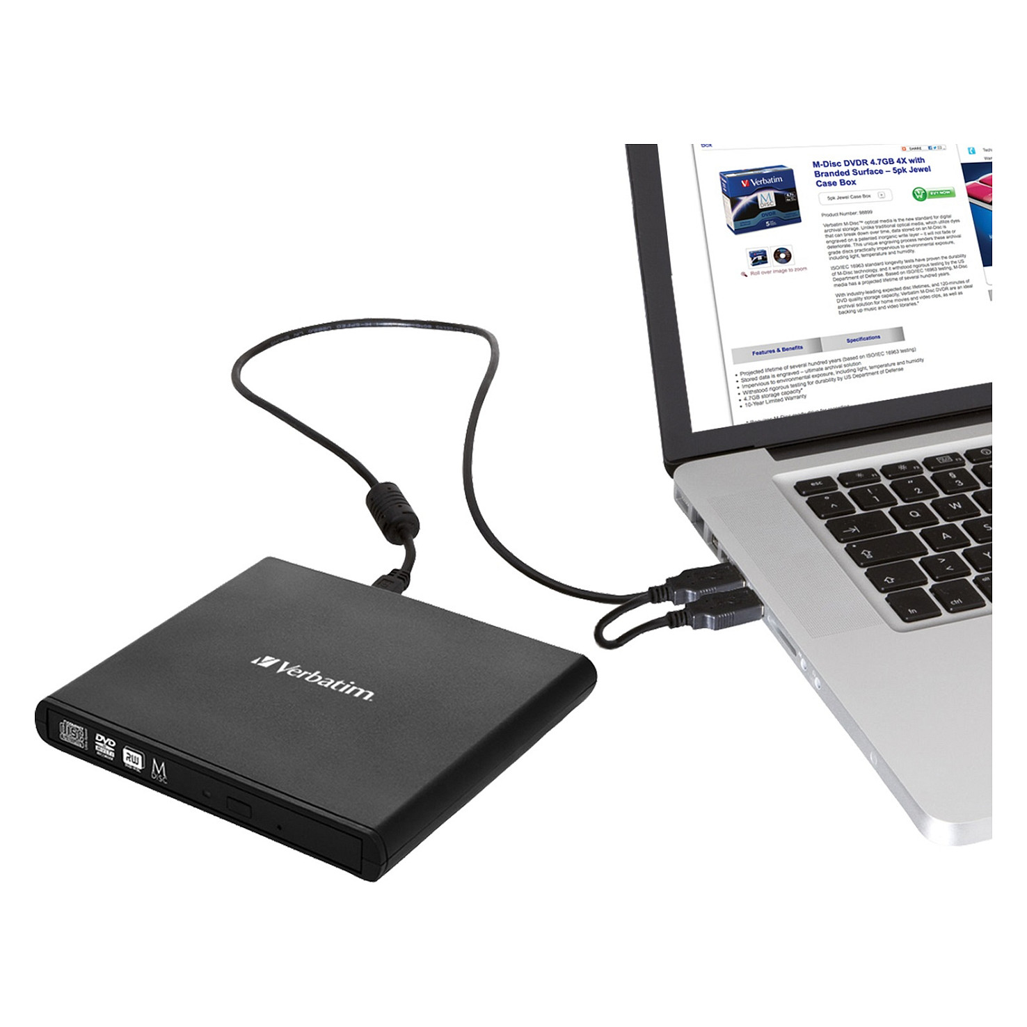 Verbatim External DVD-RW Writer SlimLine USB 2.0