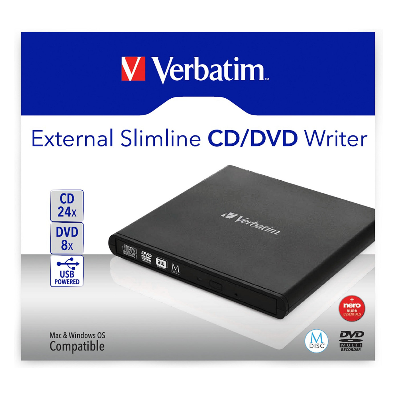 Verbatim External DVD-RW Writer SlimLine USB 2.0