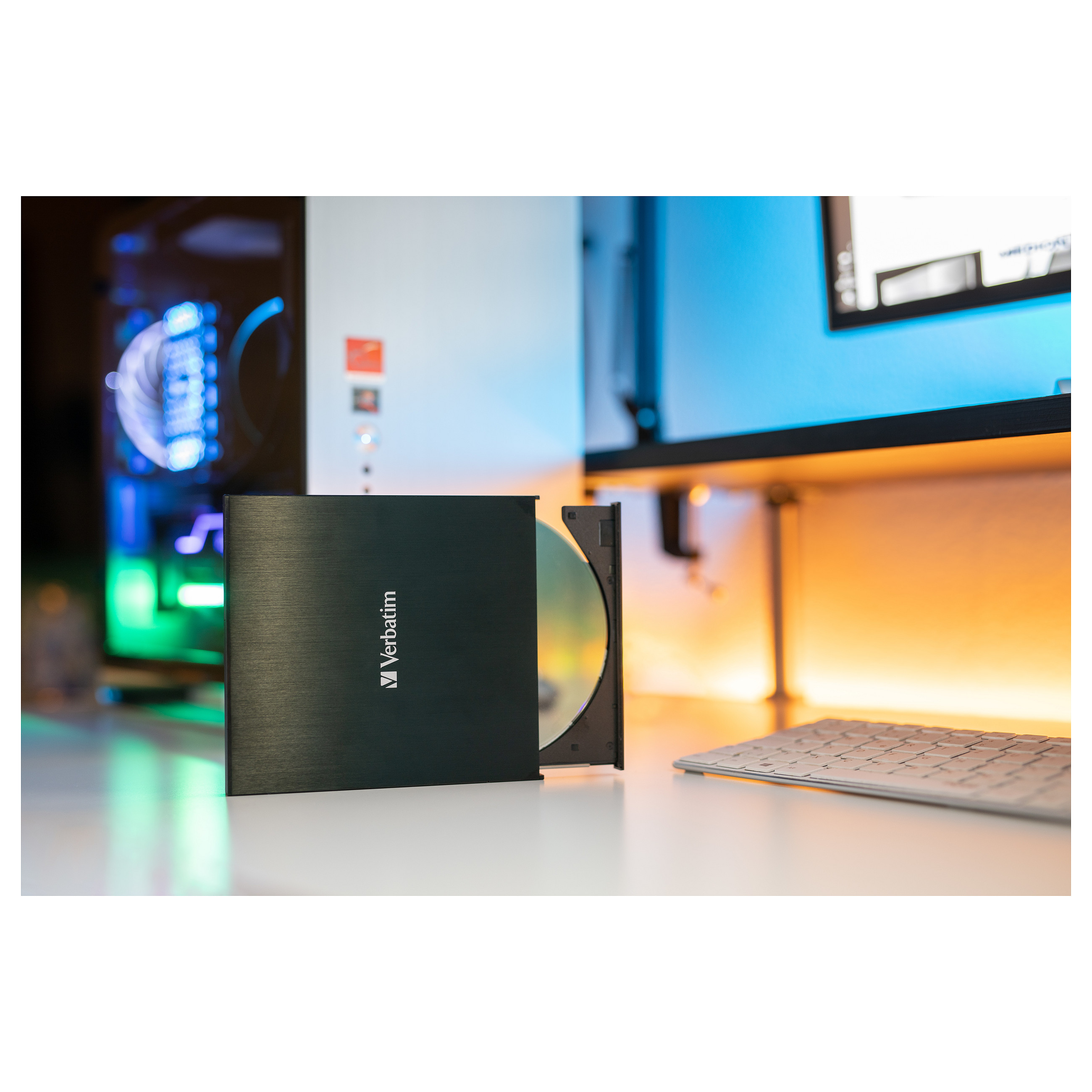 Verbatim Externer Slimline CD/DVD-Brenner mit USB-C-Anschluss
