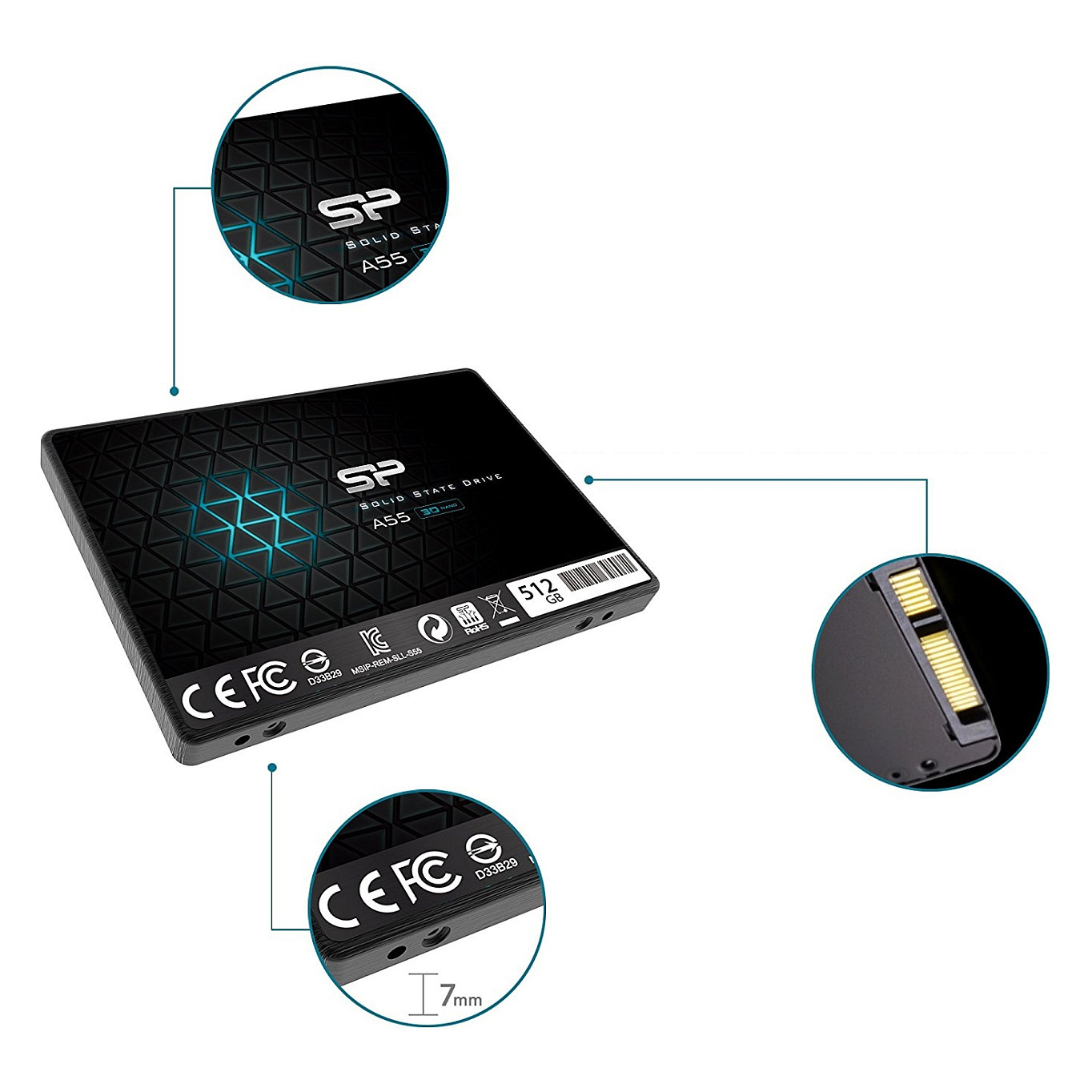 2,5" 512GB Silicon Power Ace A55 - - intern - 2,5 (6.4 cm)