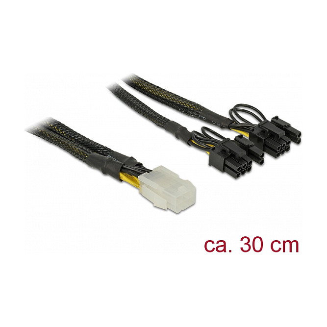 Delock PCI Express Stromkabel 6 Pin Buchse > 2 x 8 Pin Stecker 30 cm