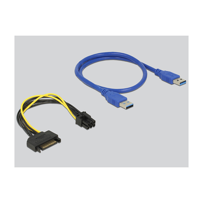 Delock Riser Karte PCI Express x1 > x16 mit 60 cm USB Kabel