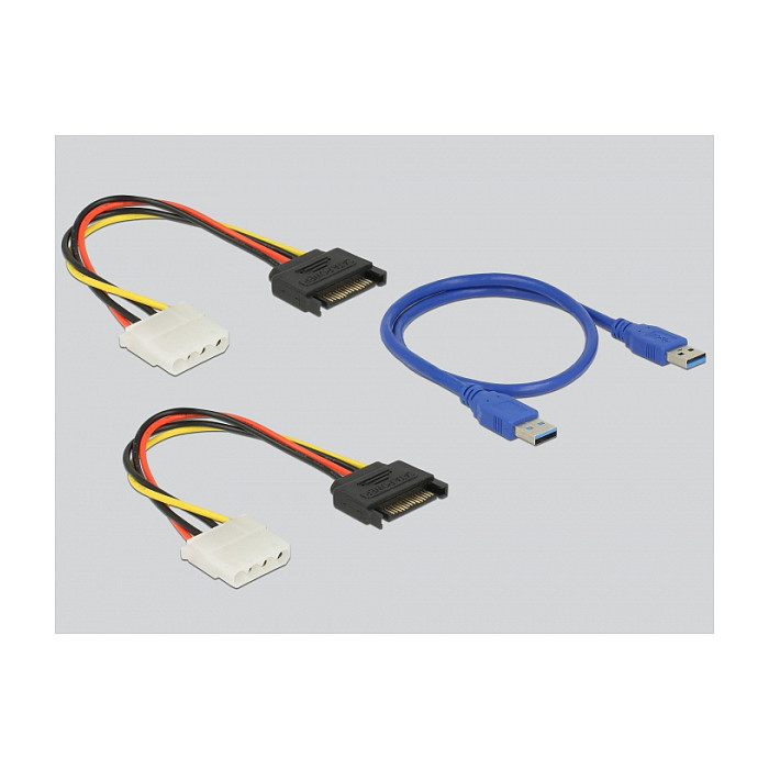 Delock Riser Karte PCI Express x1 > 4 x PCIe x16 mit 60 cm USB Kabel