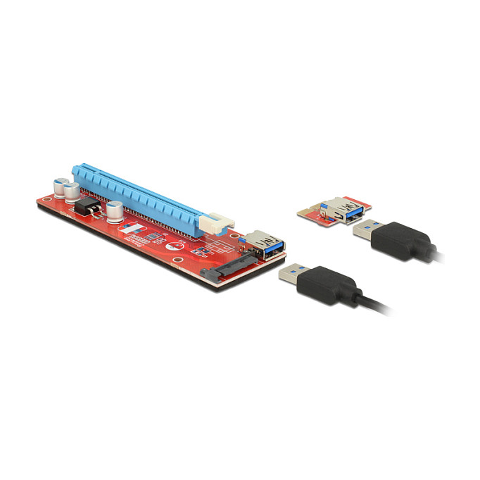 Delock Riser Karte PCI Express x1 > x16 mit 60 cm USB Kabel