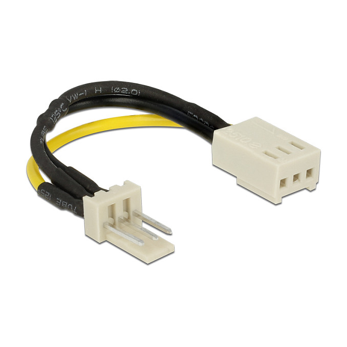Delock Stromkabel 3 Pin Stecker > 3 Pin Buchse (Lüfter) 8 cm - Drehzahlreduzierung