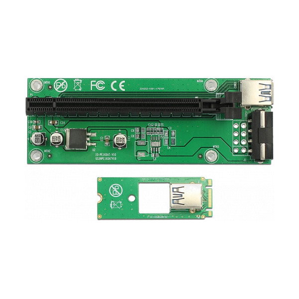 Delock Riser Karte M.2 Key B+M > PCI Express x16 mit 30 cm USB Kabel
