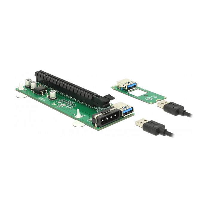 Delock Riser Karte M.2 Key B+M > PCI Express x16 mit 30 cm USB Kabel