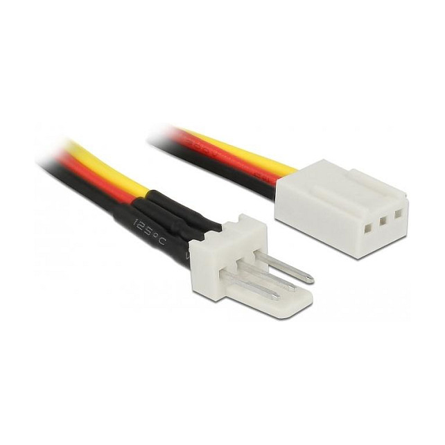 Delock Lüfter Stromkabel 3 Pin Stecker zu 3 Pin Buchse 30 cm