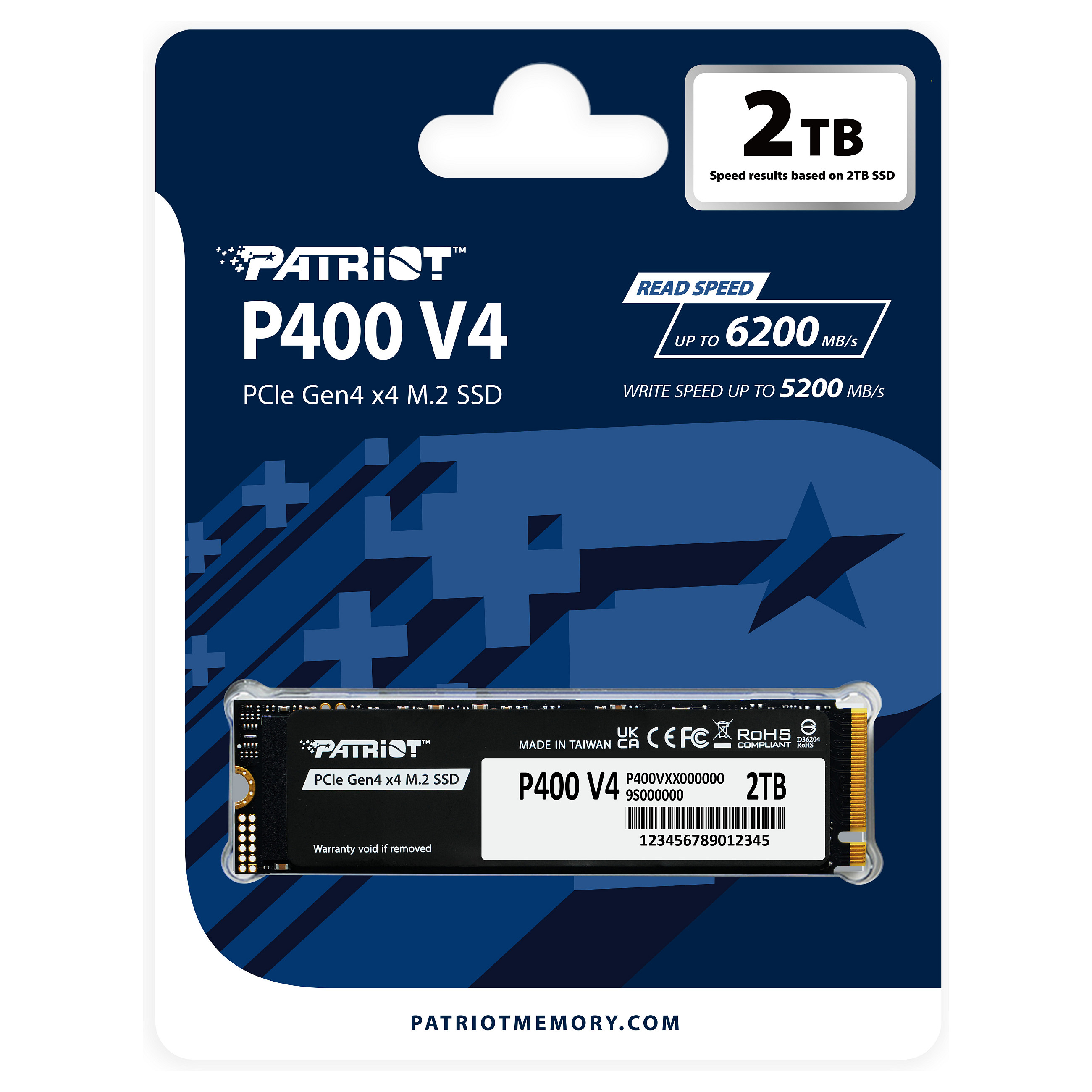 M.2 2TB Patriot P400 PCIe 4.0 6200/5200 Heatsink PS1807