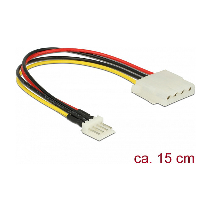 Delock Kabel Power Floppy 4 Pin Stecker > Molex 4 Pin Buchse 15 cm