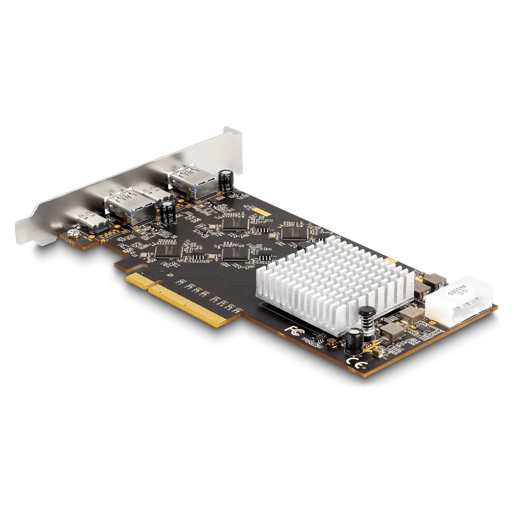 PCI Express x8 Karte mit 2 x USB 20 Gbps USB Type-C™ Buchse und 2 x USB 10 Gbps Typ-A Buchse - Quad Channel
