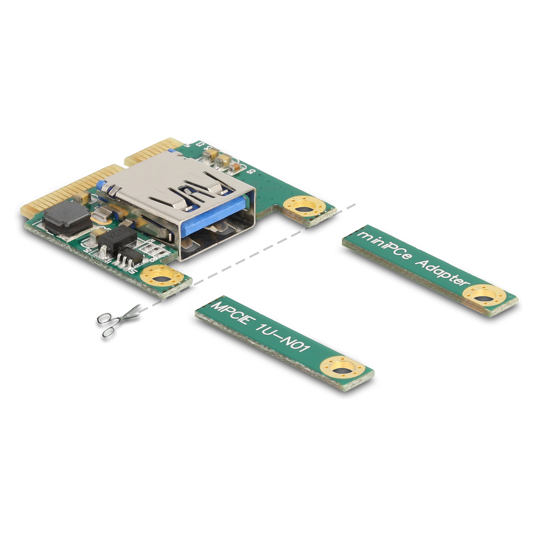 Mini PCIe I/O 1 x USB 2.0 Typ-A Buchse full size / half size