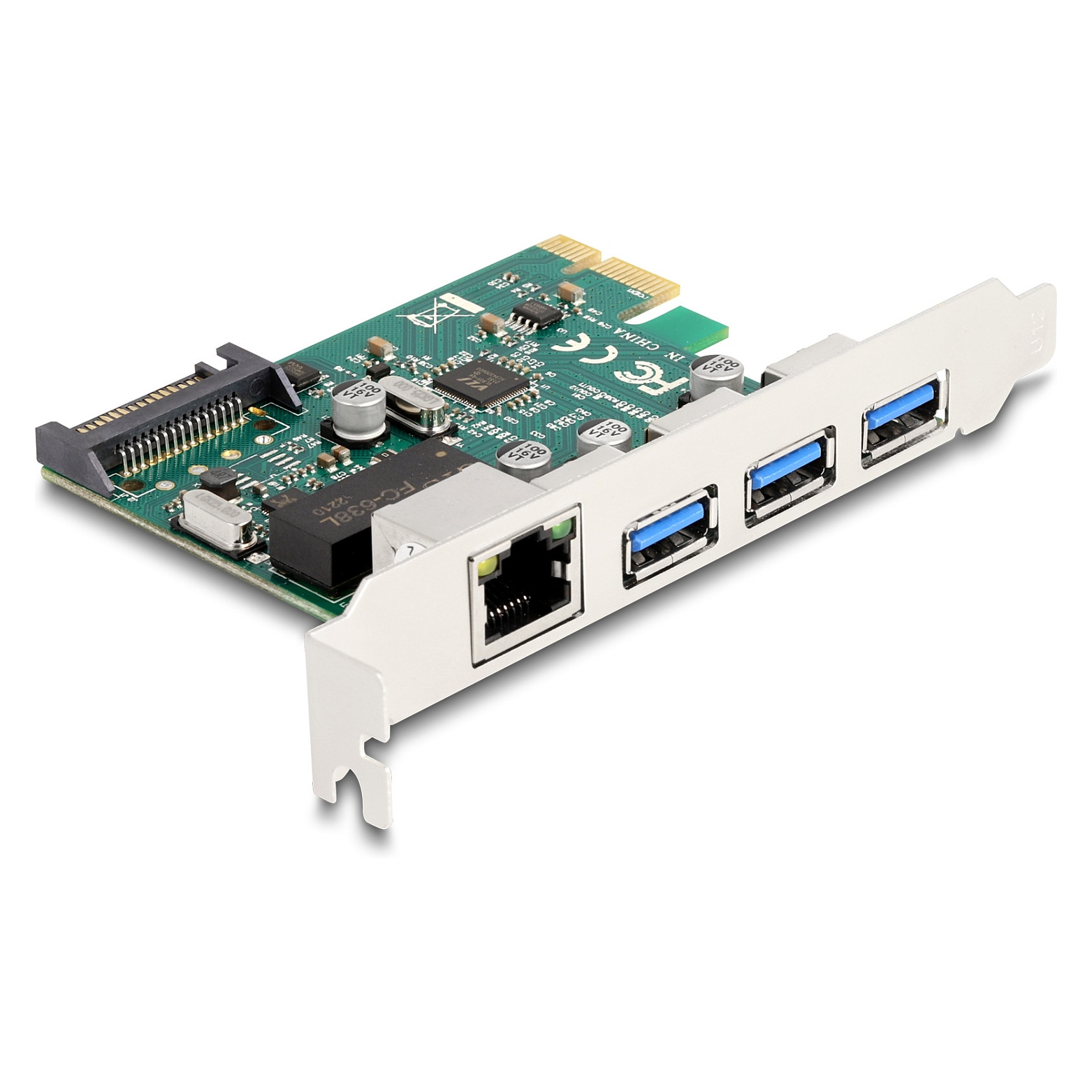 PCI Express x1 Karte zu 3 x USB 5 Gbps Typ-A Buchse + 1 x Gigabit LAN