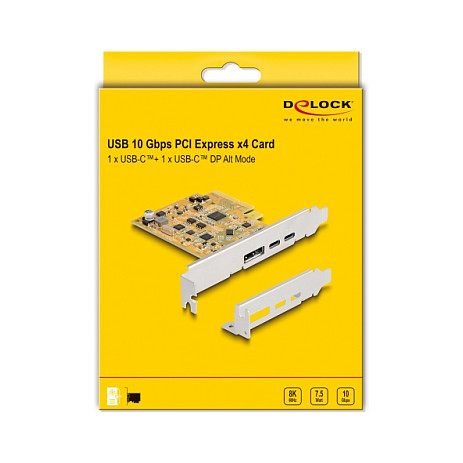 PCI Express x4 Karte zu 1 x extern USB Type-C™ 10 Gbps Buchse + 1 x extern USB Type-C™ 10 Gbps (DP Alt Mode) Buchse