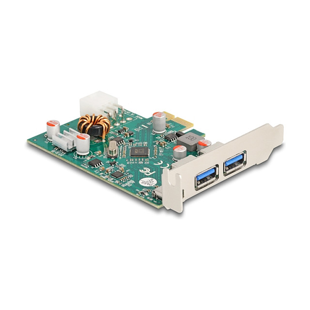 PCI Express x1 Karte zu 1 x extern USB Type-C™ Buchse PD 30 W + 2 x extern USB Typ-A Buchse USB 5 Gbps