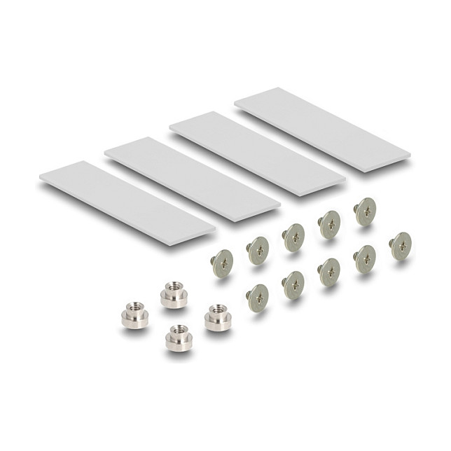 PCI Express x16 Karte zu 4 x intern NVMe M.2 Key M mit Kühlkörper - Bifurcation (LxB: 145 x 111 mm)