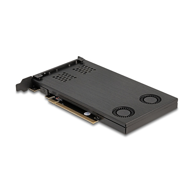 PCI Express x16 Karte Wechselrahmen für 2 x M.2 NVMe SSD - Bifurcation