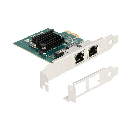 PCI Express x1 Netzwerkkarte Gigabit LAN 2 x RJ45 BCM