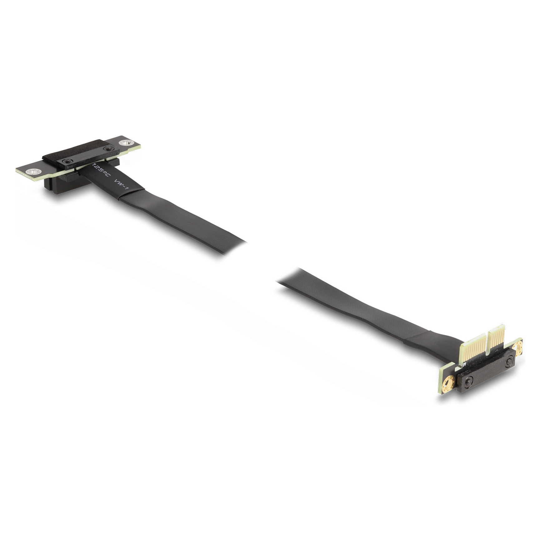 Riser Karte PCI Express x1 Stecker 90° gewinkelt zu x1 Slot 90° gewinkelt mit Kabel 60 cm