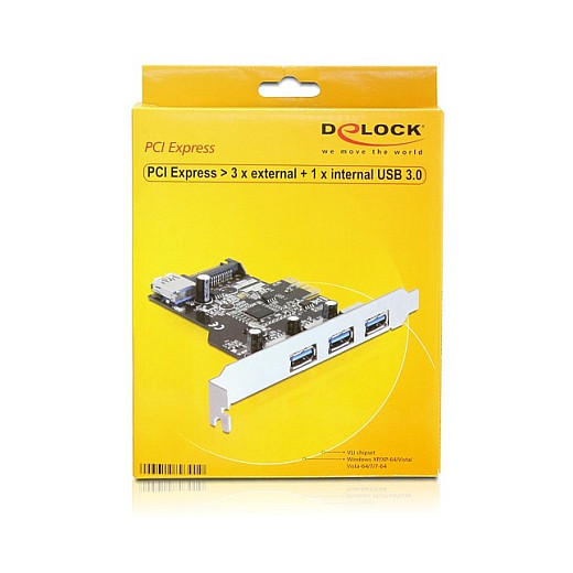 PCI Express x1 Karte zu 3 x extern + 1 x intern USB 5 Gbps Typ-A Buchse