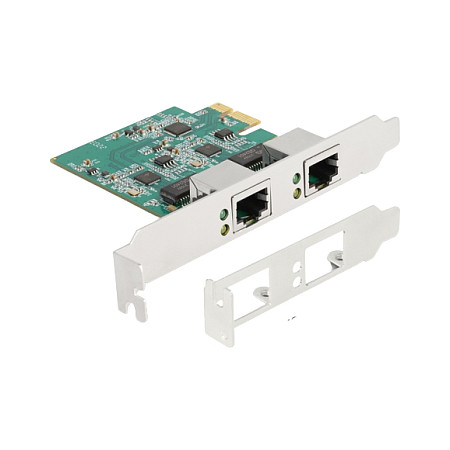 PCI Express x1 Netzwerkkarte 2,5 Gigabit LAN 2 x RJ45 RTL8125