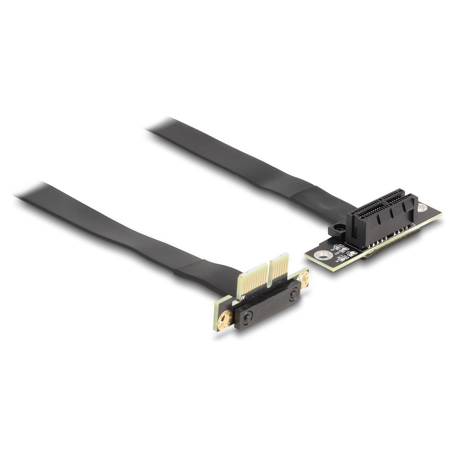 Riser Karte PCI Express x1 Stecker 90° gewinkelt zu x1 Slot 90° gewinkelt mit Kabel 30 cm