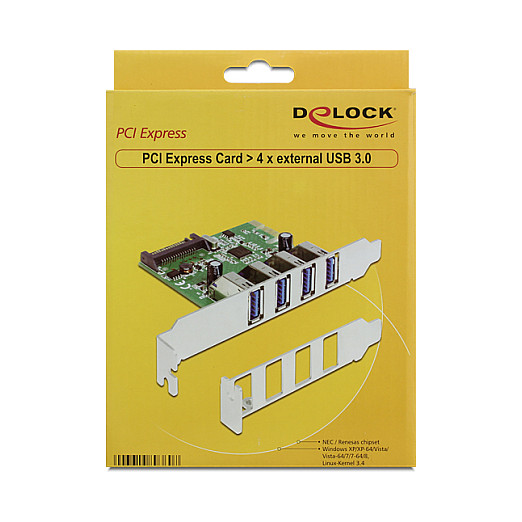 PCI Express x1 Karte zu 4 x extern USB Typ-A Buchse USB 5 Gbps