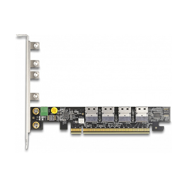 PCI Express x16 Karte zu 4 x intern SFF-8654 4i NVMe - Bifurcation
