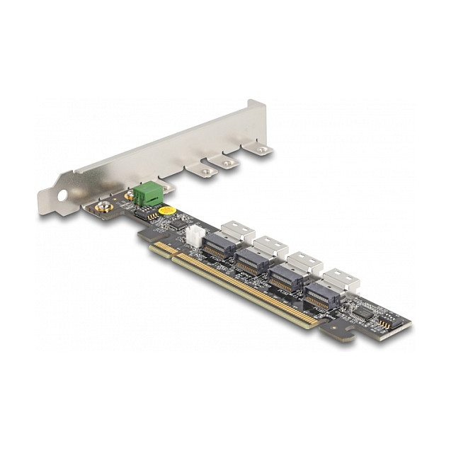 PCI Express x16 Karte zu 4 x intern SFF-8654 4i NVMe - Bifurcation