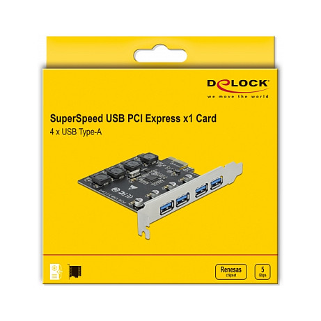PCI Express x1 Karte zu 4 x extern USB Typ-A Buchse USB 5 Gbps