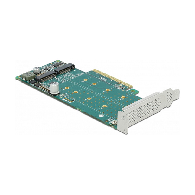 PCI Express x8 Karte zu 2 x intern NVMe M.2 Key M - Bifurcation - Low Profile Formfaktor