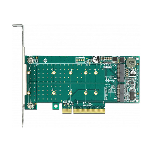 PCI Express x8 Karte zu 2 x intern NVMe M.2 Key M - Bifurcation - Low Profile Formfaktor