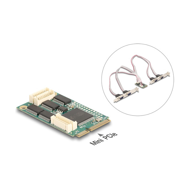 Mini PCIe I/O full size 4 x Seriell RS-232