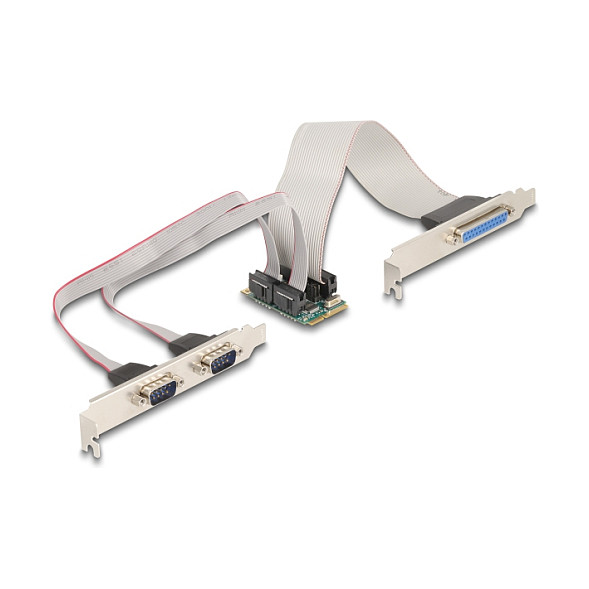 Mini PCIe I/O PCIe full size 1 x Parallel, 2 x Seriell RS-232 mit Spannungsversorgung 5 V / 12 V