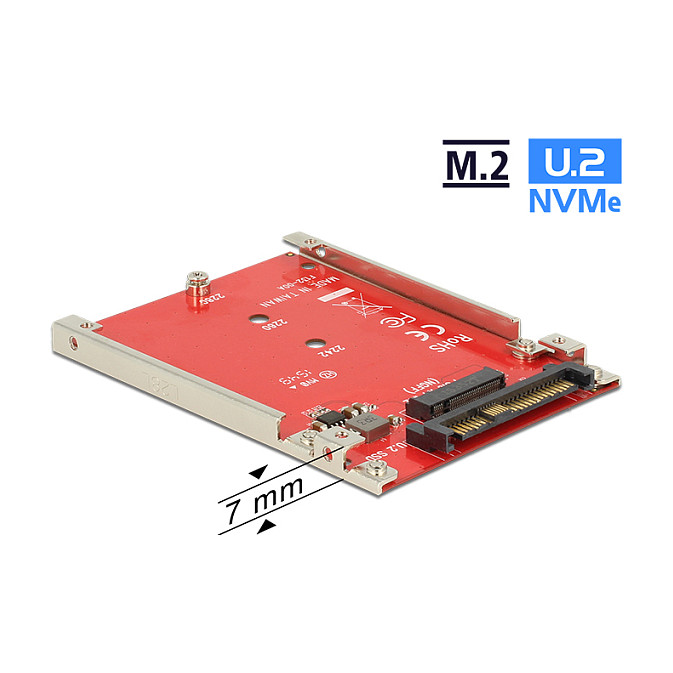 2.5? Konverter U.2 SFF-8639 > M.2 NVMe Key M - 7 mm