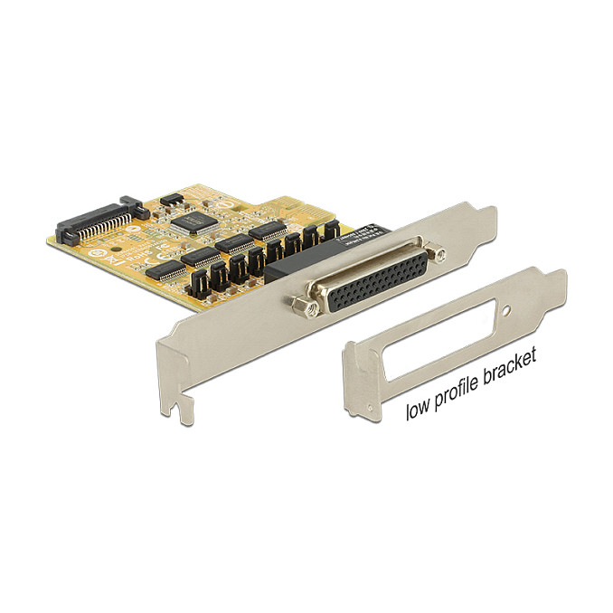 PCI Express x1 Karte zu 4 x Seriell mit Spannungsversorgung