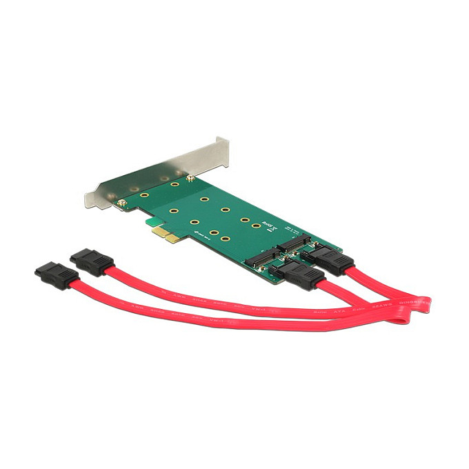 PCI Express x1 Karte > 2 x intern M.2 Key B 110 mm - Low Profile Form Faktor