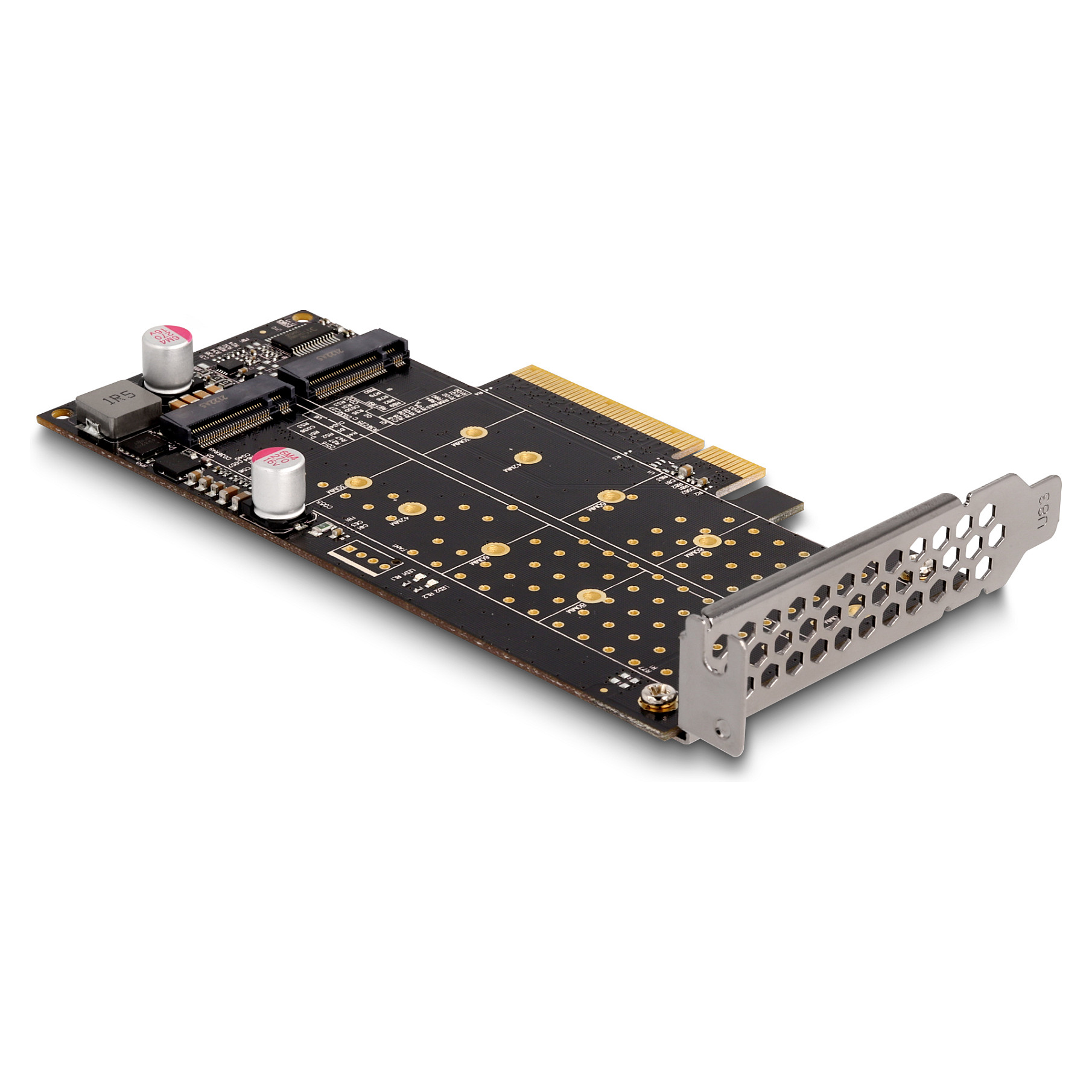 PCI Express x8 Karte zu 2 x intern NVMe M.2 Key M - Bifurcation - Low Profile Formfaktor