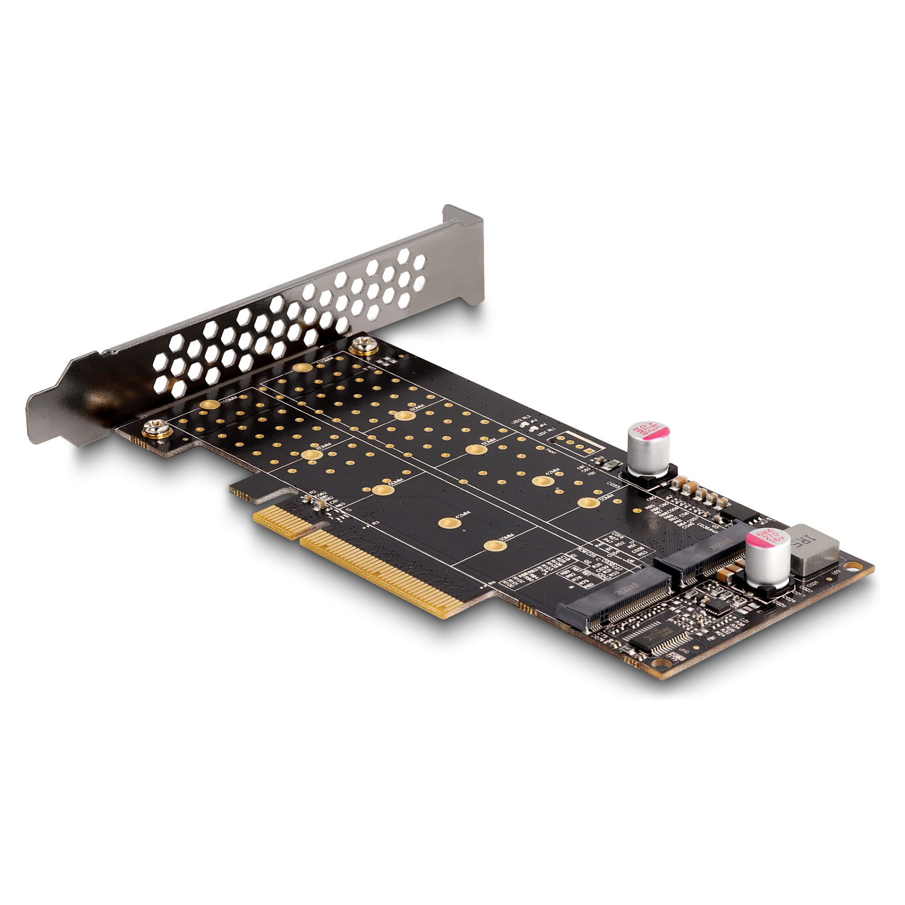 PCI Express x8 Karte zu 2 x intern NVMe M.2 Key M - Bifurcation - Low Profile Formfaktor