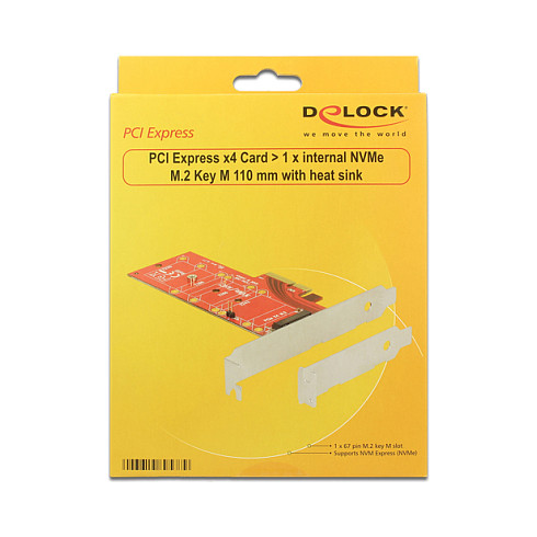 PCI Express x4 Karte > 1 x intern NVMe M.2 Key M 110 mm mit Kühlkörper - Low Profile Formfaktor
