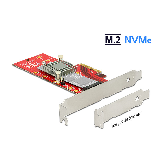 PCI Express x4 Karte > 1 x intern NVMe M.2 Key M 110 mm mit Kühlkörper - Low Profile Formfaktor