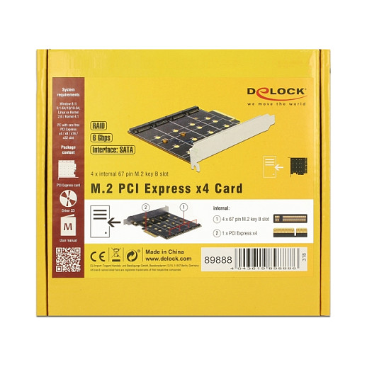 PCI Express x4 Karte > 4 x intern M.2 Key B mit RAID