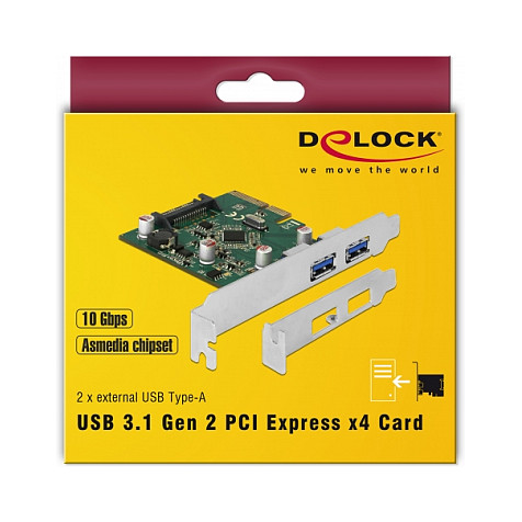 PCI Express x4 Karte zu 2 x extern USB 3.2 Gen 2 Typ-A Buchse