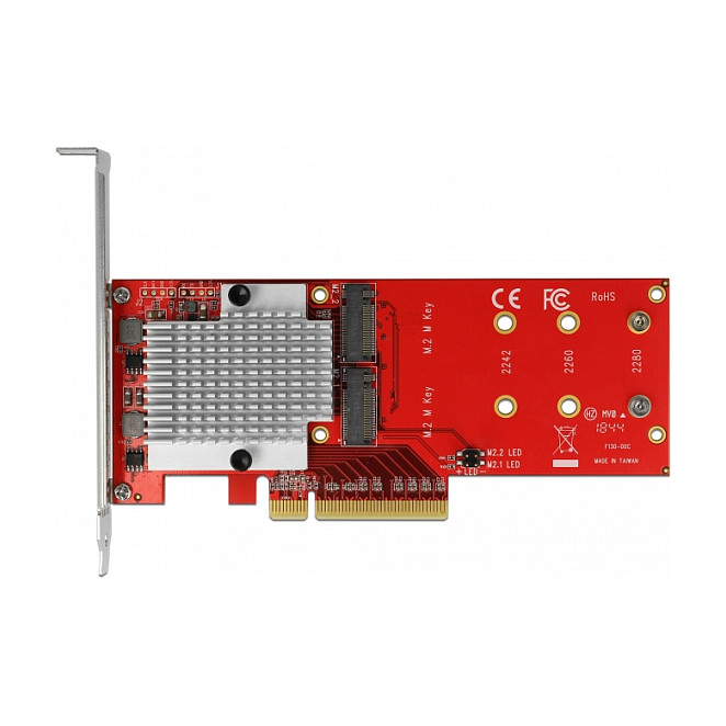 PCI Express x8 Karte zu 2 x intern NVMe M.2 Key M - Low Profile Formfaktor