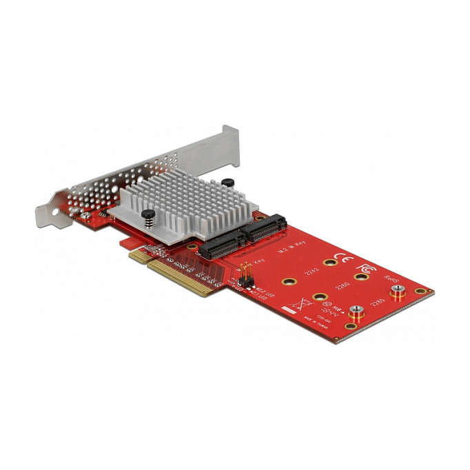 PCI Express x8 Karte zu 2 x intern NVMe M.2 Key M - Low Profile Formfaktor